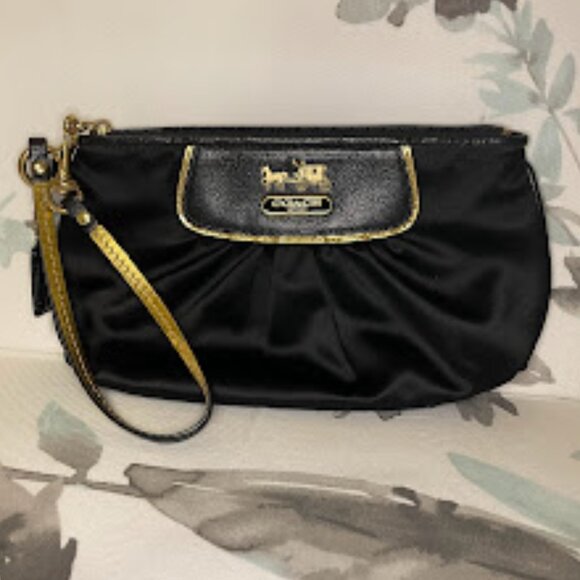 Coach Black Satin Wristlet 42032 - Picture 2 of 7